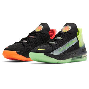 Nike LeBron XVIII 18 GS Black Crimson Volt Boys Shoes CW2760-009 Size 6Y NEW